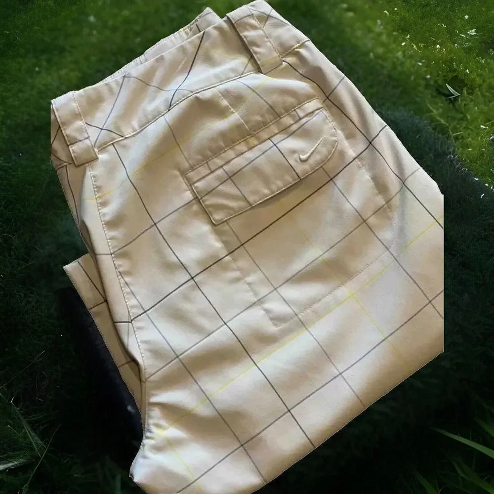 Nike Golf Dri-Fit Shorts Mens Medium Plaid Lightweight Snap Button‎